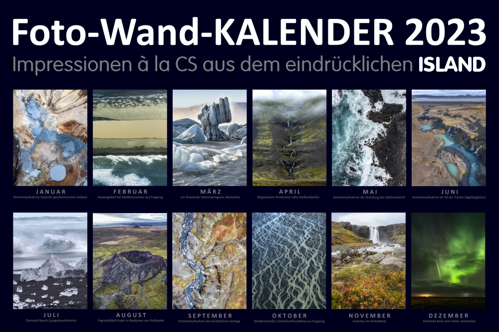 ISLAND-Wand-Kalender 2023